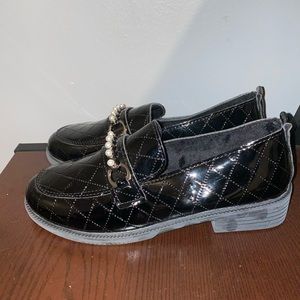 Loafers with Silver Bead Details